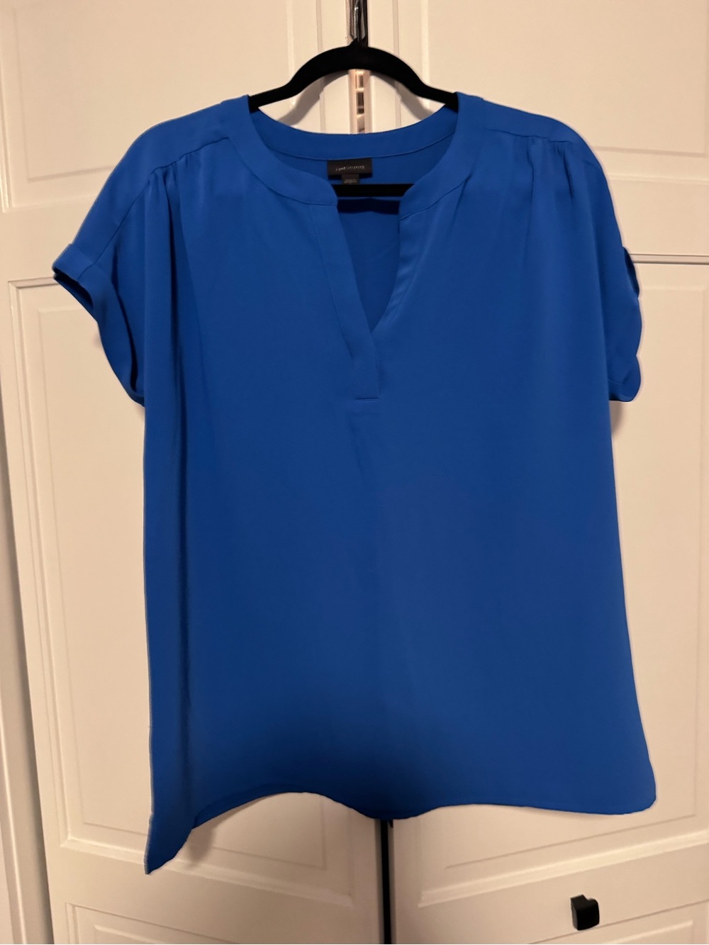 J. Jill Royal Blue V-Neck Short Sleeve Blouse